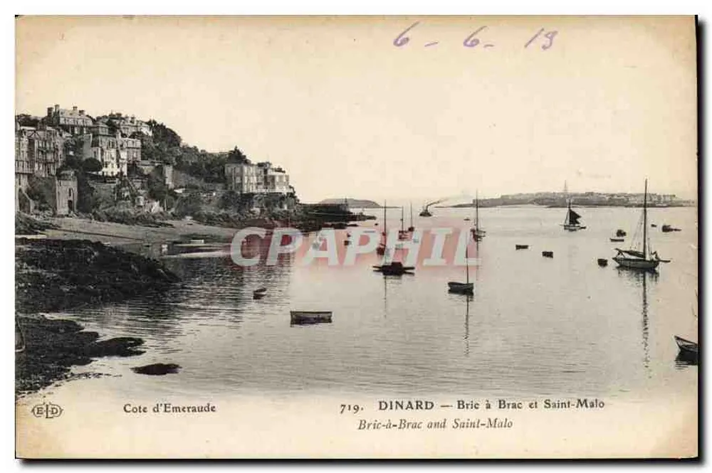 Dinard — Bric-à-Brac und Saint-Malo — Côte d'Émeraude, Verlag E.D. n°719 - Vorderseite