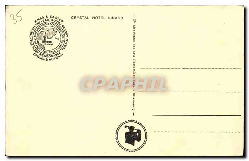 Dinard - A Praia em frente ao Hotel Crystal — editor desconhecido, n° 22 - Verso