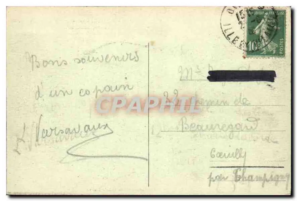 Dinard - La Cale, im Hintergrund Saint-Malo — Édition Guérin, St-Malo (I. et V.) - Rückseite
