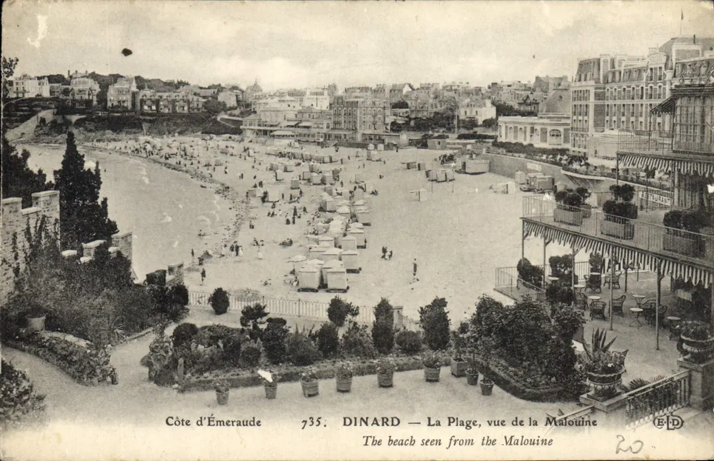 Dinard — Die Strand, Blick von der Malouine — E.P.D. n°735 - Vorderseite