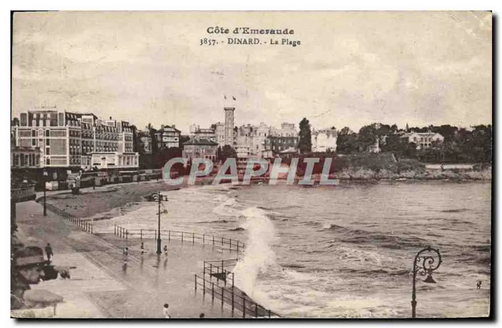 Dinard - La Plage — Costa de Esmeralda, 1907 — editor desconocido - Anverso