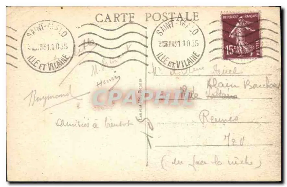 Dinard - La Plage — Costa de Esmeralda, 1907 — editor desconocido - Reverso