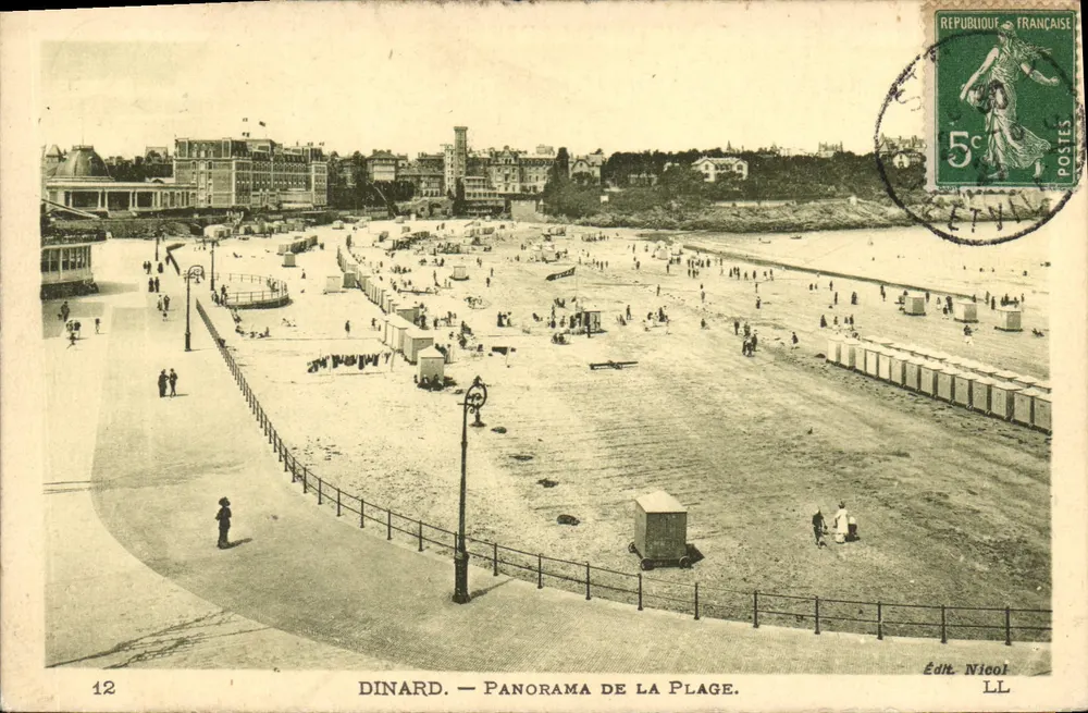 Dinard — Panorama da Praia — Édit. Nicol LL - Frente
