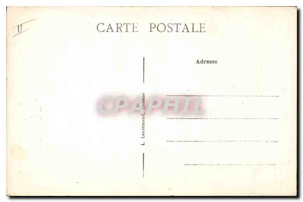 Orléans — A Rue du Tabour — Casa onde dormiu Jeanne d'Arc durante sua estadia na Cidade de 29 de Abril a 10 de Maio de 1429 — Restaurada em 1910 — editor L. Lenormand, Orléans - Verso