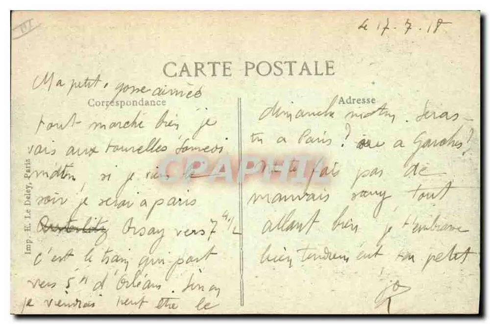 Orléans — A Praça do Martrol — estátua de Joana d'Arc por Foyatier, inaugurada em 8 de maio de 1855 - Verso