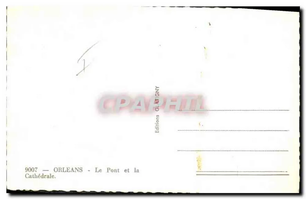 Orléans — O Ponte e a Catedral — Edições GAT GNY, n° 9007 - Verso