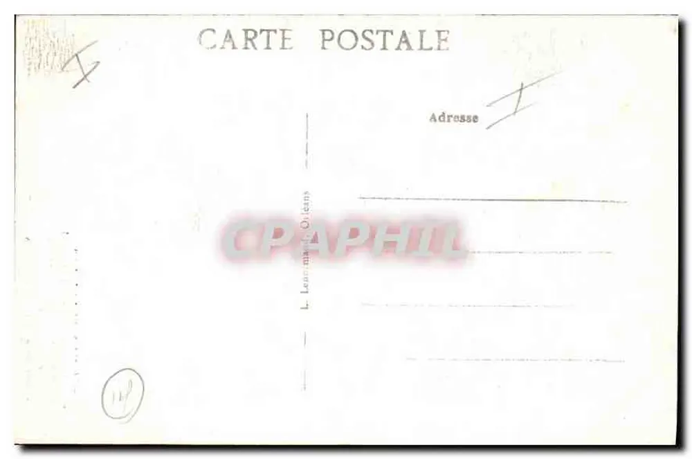 Orléans — A Rue du Tabour — Casa onde dormiu Joana d'Arc durante sua estadia na Cidade de 29 de Abril a 10 de Maio de 1429 — Restaurada em 1910 — editor L. Le Normand, Orléans - Verso