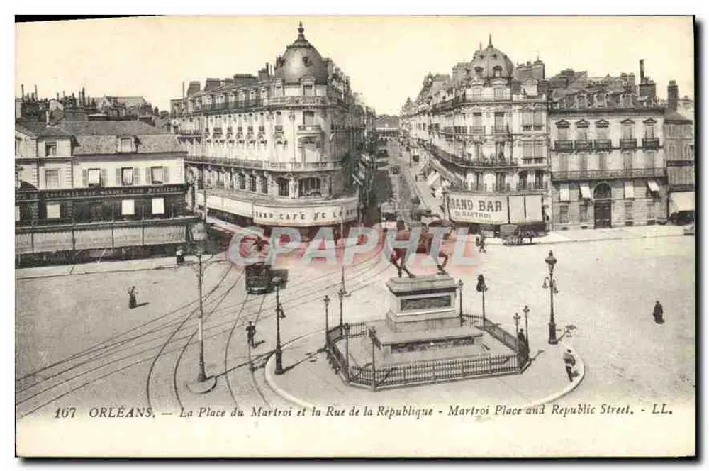 Orléans — La Place du Martroi und die Rue de la République — LL, n° 167 - Vorderseite