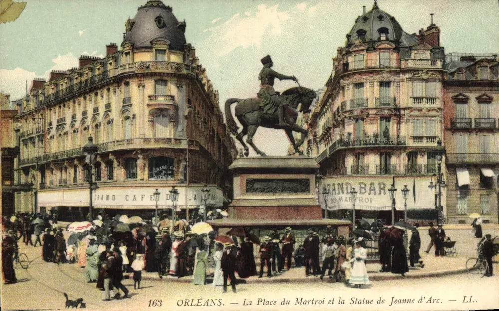 Orléans — Der Place du Martroi und die Statue von Jeanne d'Arc — LL. Verlag LL. N° 163 - Vorderseite