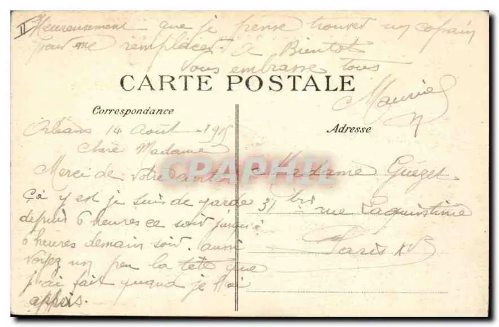 Orléans — O Ponte George V — A Vista Geral — Editor H. RlÉANS, n° 4089 - Verso