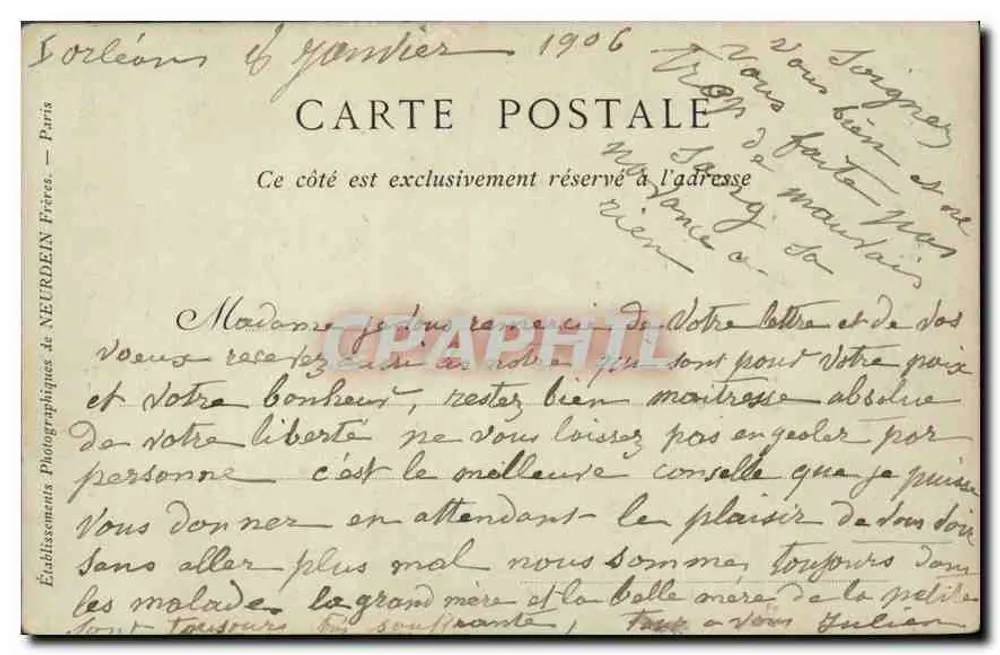 Orléans — Binnenkant van de Kathedraal — Collecties ND. Fot. - Achterkant