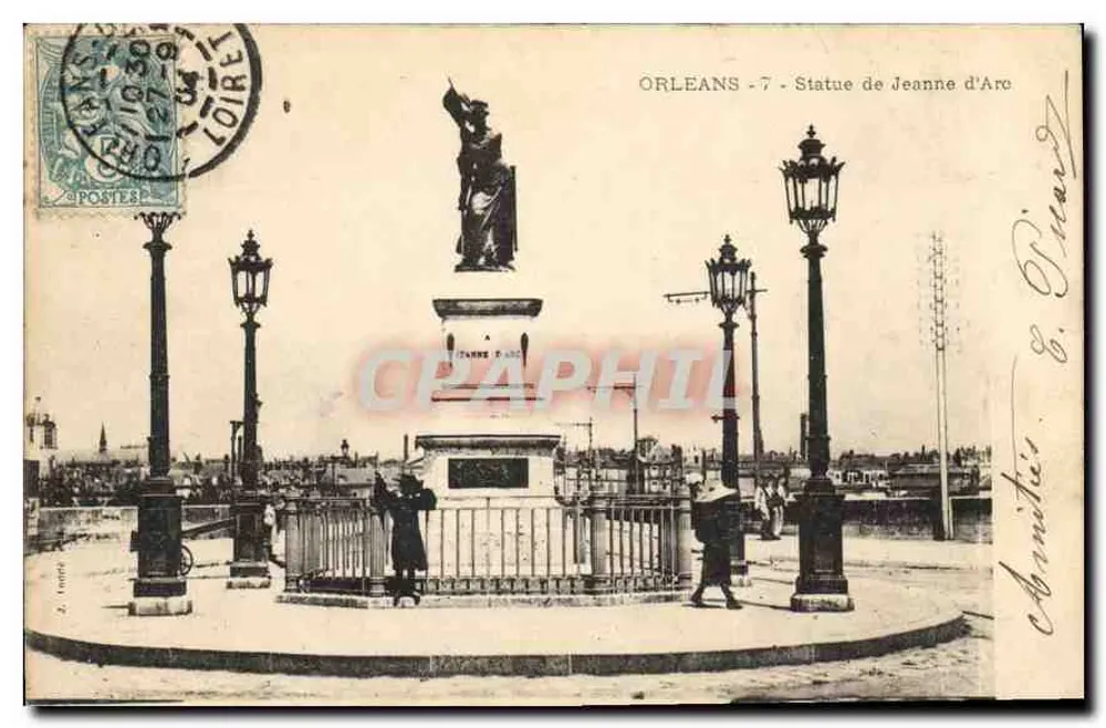 Orléans - Estátua de Joana d'Arc — editor J. Léonard, n°7 - Frente