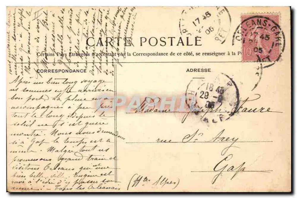 Orléans — Praça da Etapa — Teatro e catedral - Verso