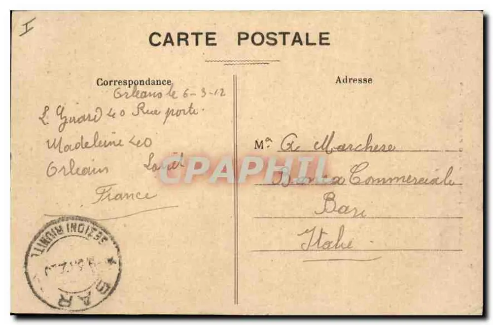 Orléans - Joana d'Arc por Foyatier — L. Girarre, editor - Verso