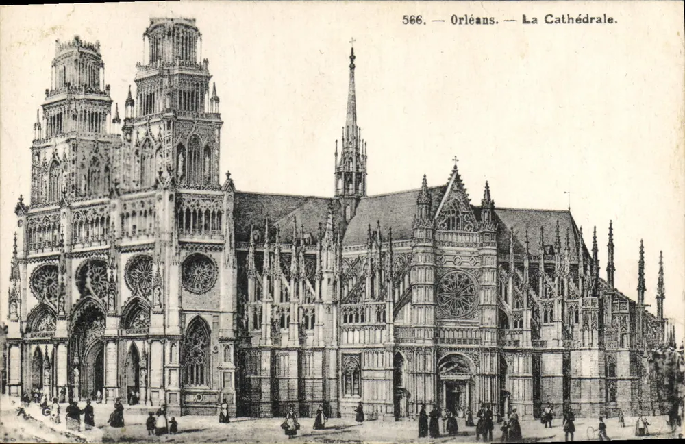 Orléans — A Catedral — Editor anônimo, n° 566 - Frente