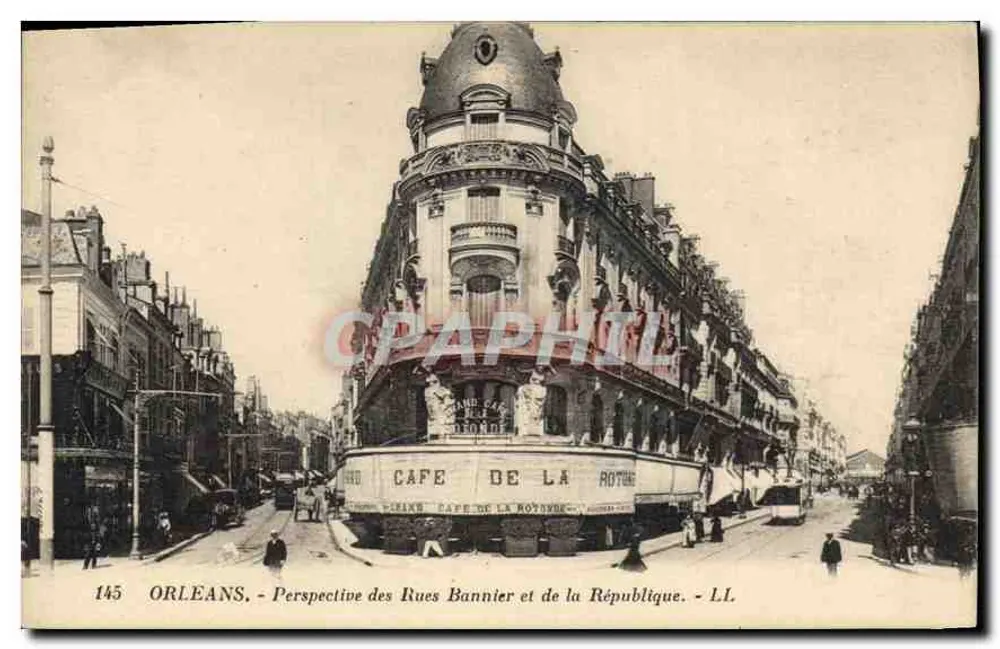 Orléans — Perspektive der Straßen Bannier und République — L.L. n°145 - Vorderseite