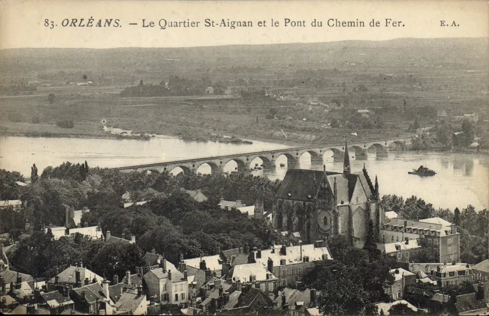 Orléans — Viertel Saint-Aignan und die Eisenbahnbrücke — E.A. - Vorderseite