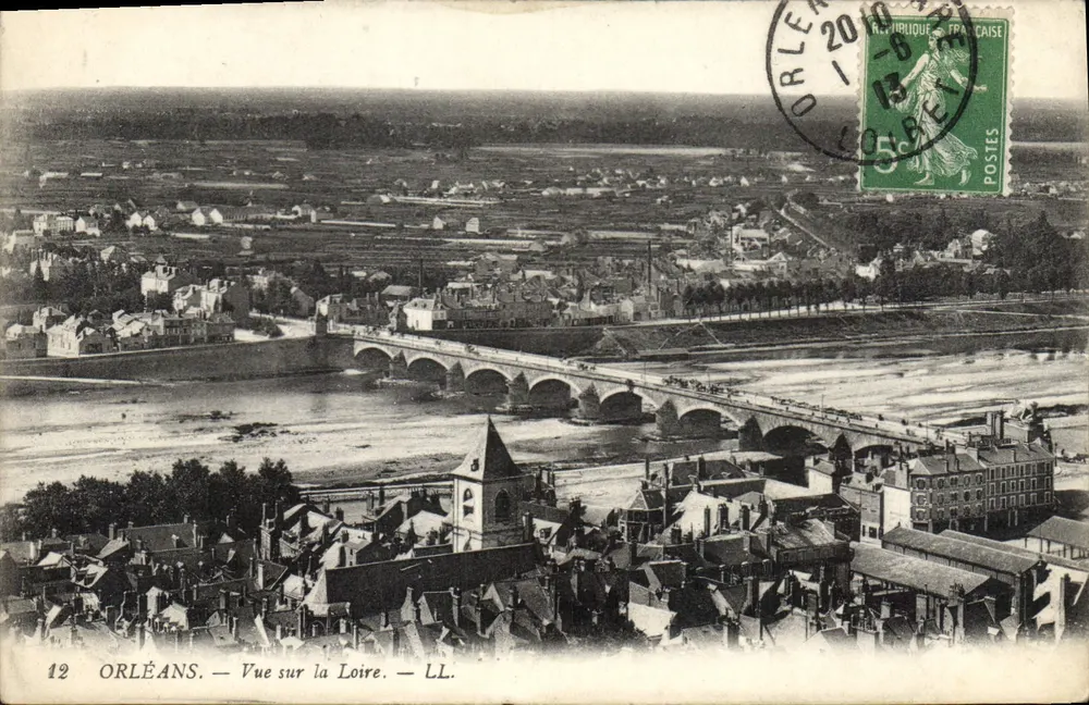 Orléans — Vista sobre a Loire — LL. n°12 - Frente