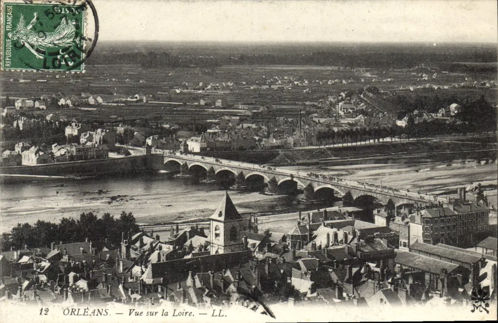 Orléans — Vista sobre a Loire — LL. — Editor LL, n°12 - Frente