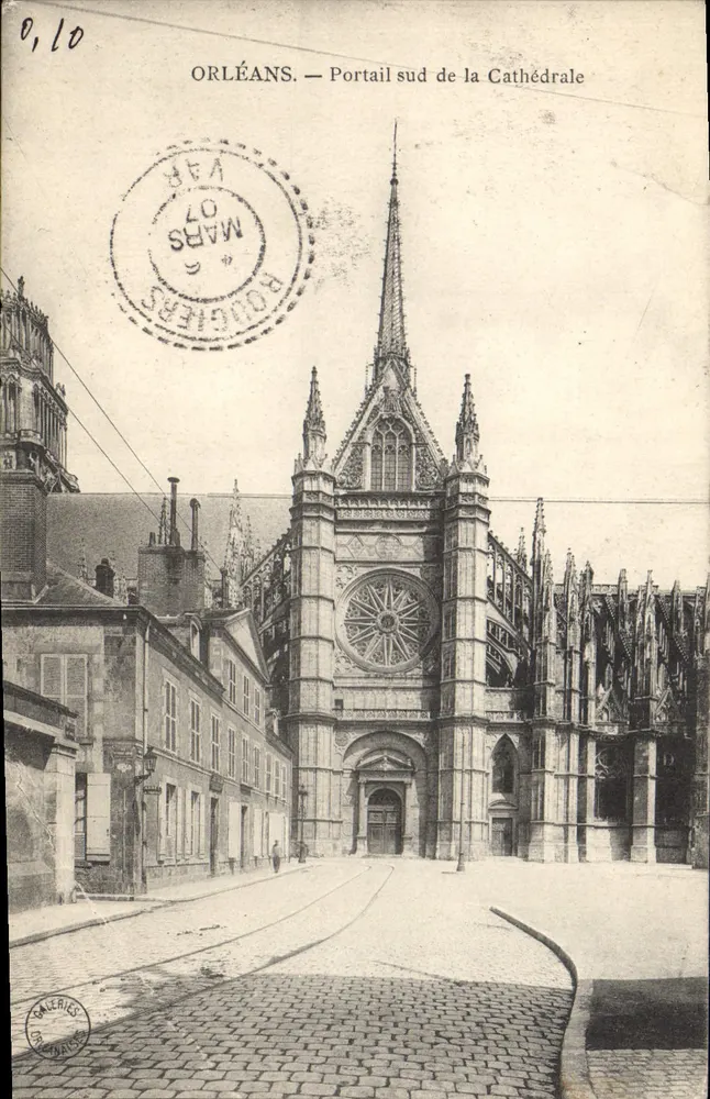 Orléans — Südportal der Kathedrale — Galeries Rougiers - Vorderseite