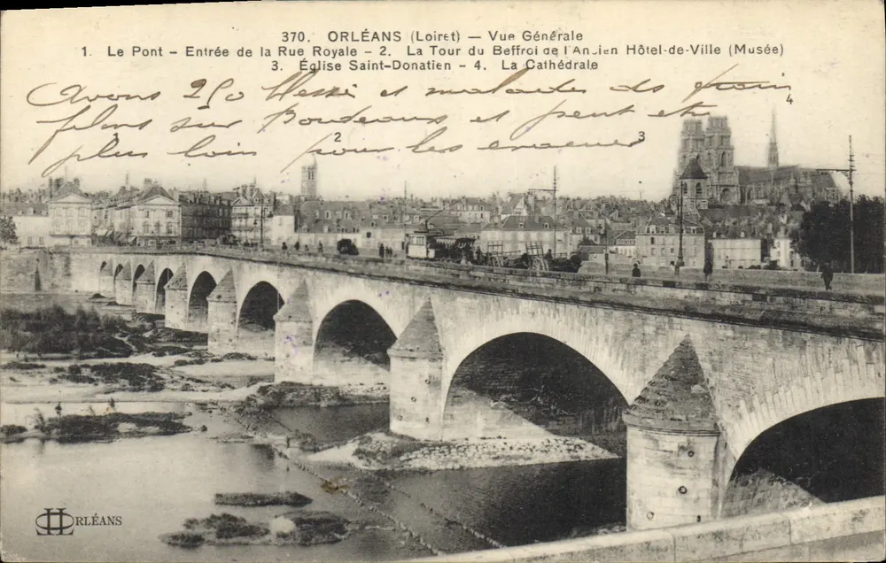 Orléans (Loiret) — Vista Geral — Editor H. Orléans, n° 370 - Frente