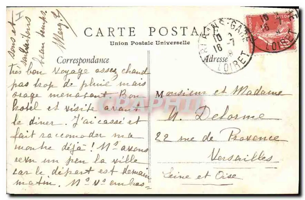 Orléans — Kerk van Sint-Kruis — Uitgever: C. Carte - Orléans, n° 15 - Achterkant
