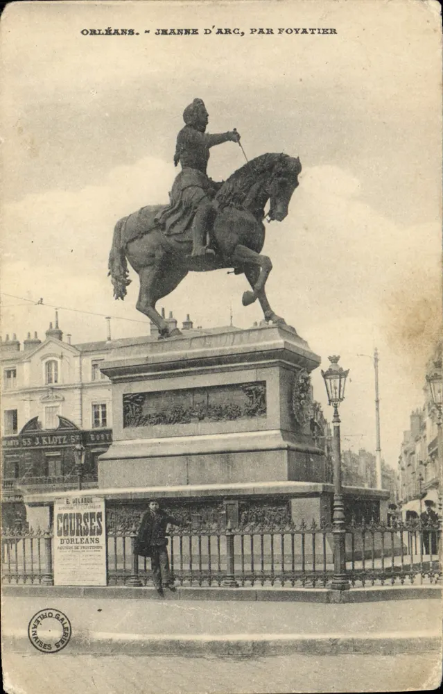 Orléans — Reitende Statue der Jeanne d'Arc von Foyatier — Verlag J. Klotz - Vorderseite
