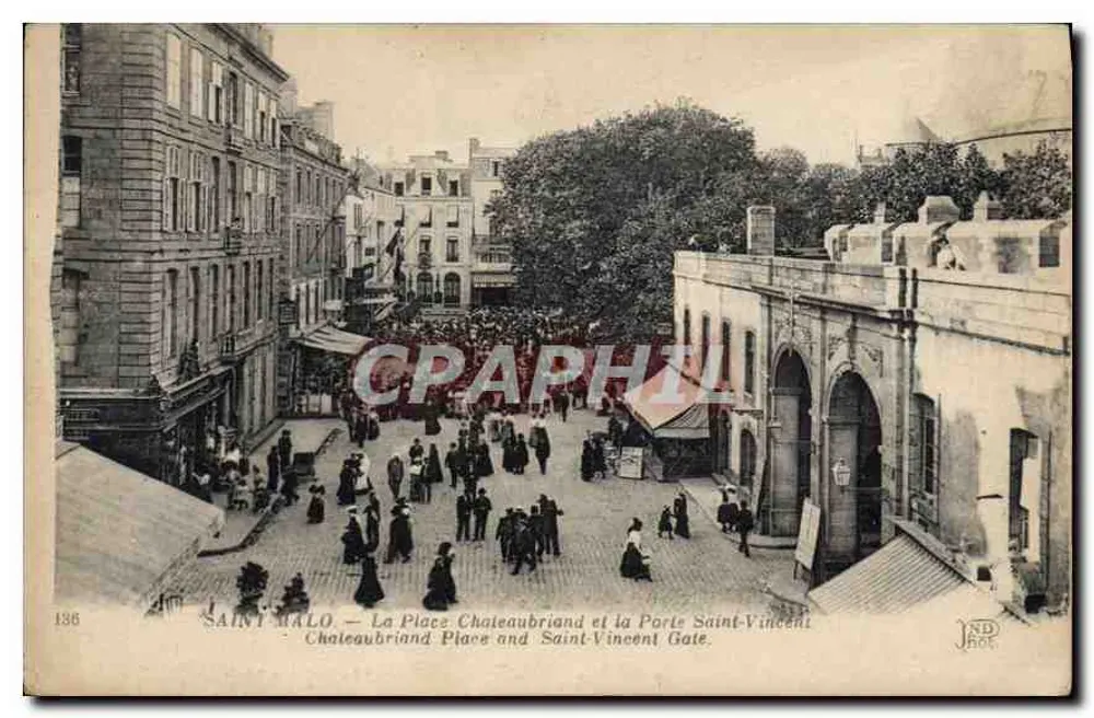 Saint-Malo — La Place Chateaubriand und die Porte Saint-Vincent — JND Hot, Nr. 136 - Vorderseite