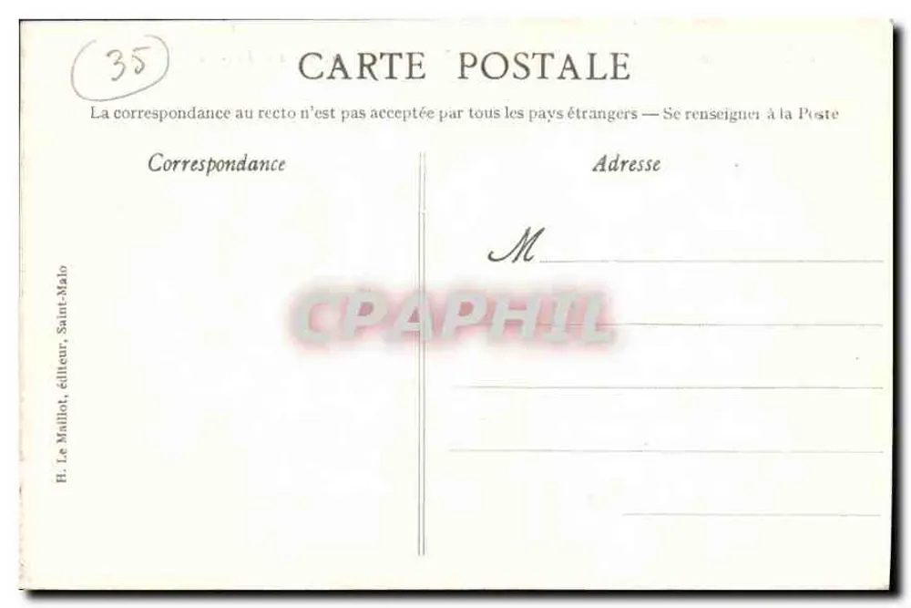 St-Malo - Die Große Pforte — Côte d'Émeraude — Verlag HLM, n° 1018 - Rückseite