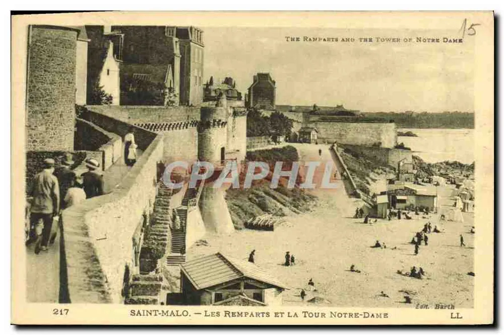 Saint-Malo — Die Mauern und die Turm Notre-Dame — Edit. Barth n°217 - Vorderseite