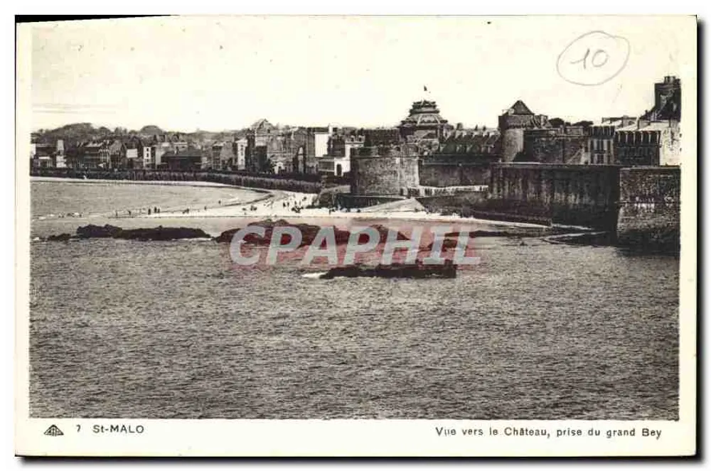 St-Malo — Ansicht zum Schloss, aufgenommen vom grand Bey — C° DE. ANTS PHOTO-MECANICIES - STRASBOURG-SCHILTIGHEIM - Vorderseite