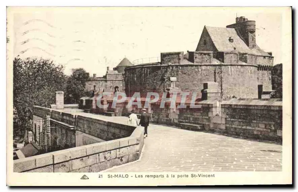St-Malo — Die Mauern an der St-Vincent-Tore — C° des Arts Photomécaniques - Tharboung - n°21 - Vorderseite