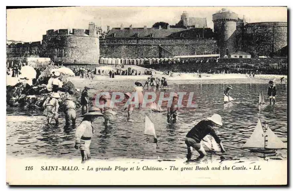 Saint-Malo - Der Große Strand und das Schloss - LL - Vorderseite