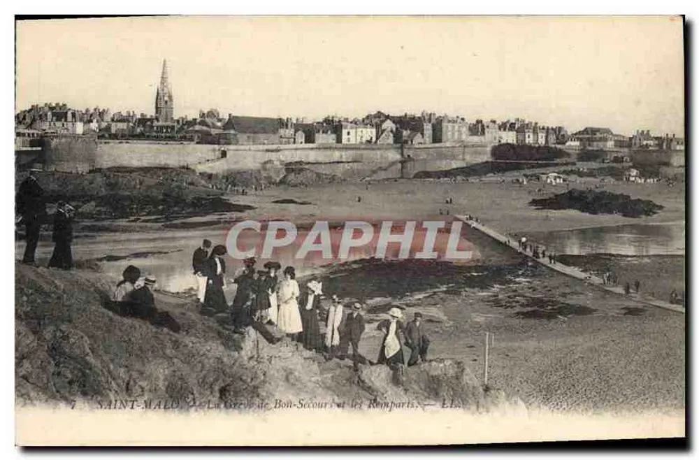 Saint-Malo — Die Grève de Bon-Secours und die Mauern — E.L.S. - Vorderseite