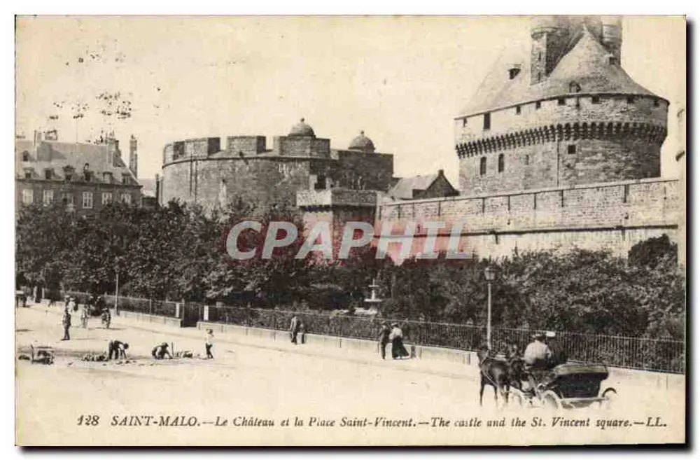 SAINT-MALO — Schloss und Place Saint-Vincent — LL. — Nr. 128 - Vorderseite