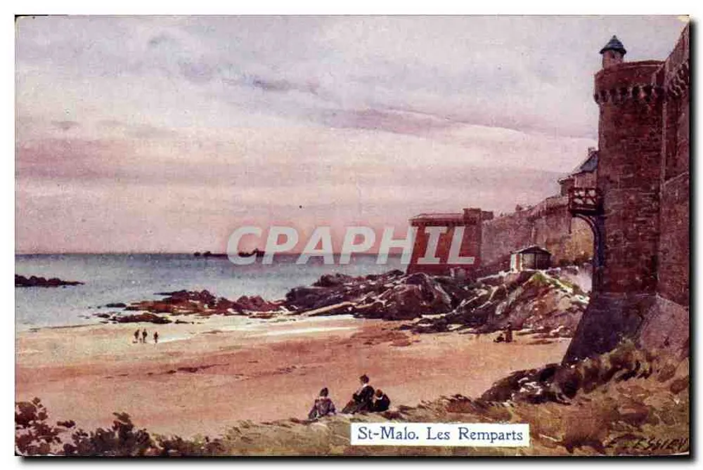 St-Malo. Os Muros — vista do mar e das fortificações — editor L. & M. (verso) - Frente