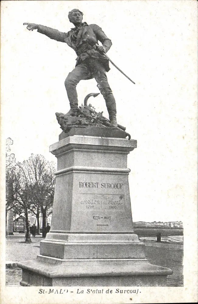 St-Malo - A Estátua de Surcouf — Robert Surcouf, corsário do oceano, 1778-1800 - Frente