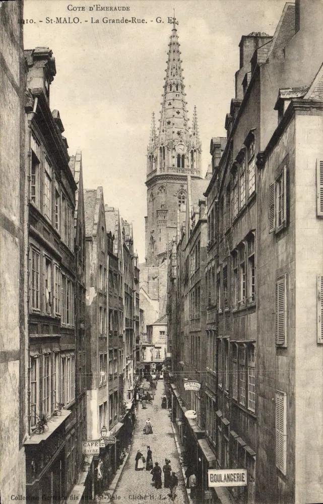 St-Malo - La Grande-Rue — Blick auf die Kathedrale — G. Ex. / G. E. (Verlag) - Vorderseite