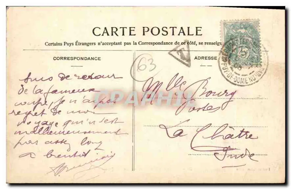 Clermont-Ferrand — Plac Jaude — Wydawca Genés-Labbé, nr 35 - Rewers