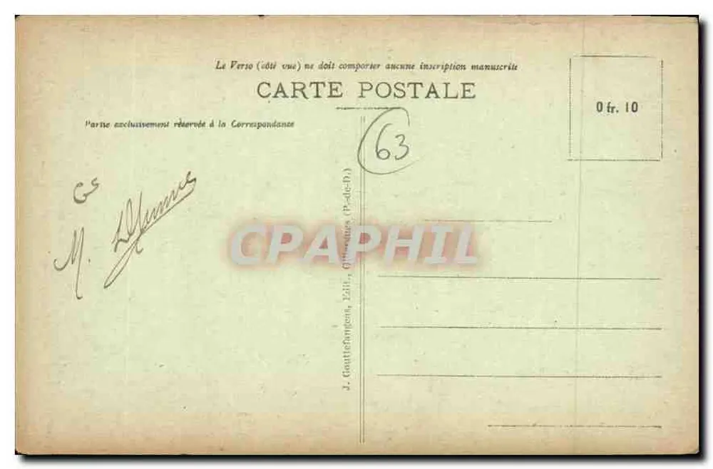 Clermont-Ferrand — Monumento aos Combatentes — G. D'O. - 1202 - Verso