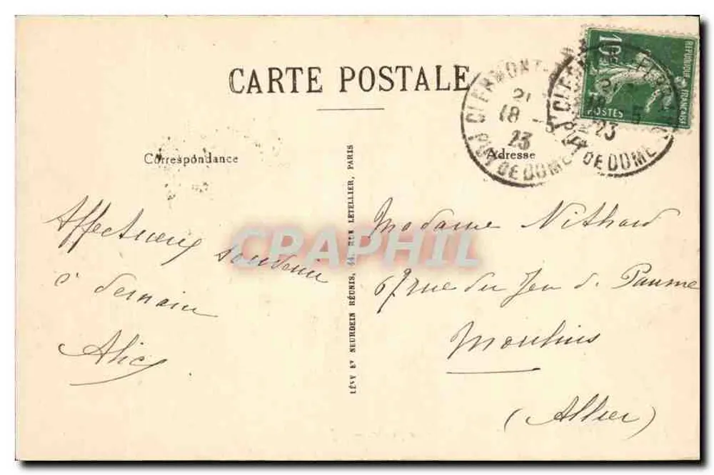 Clermont-Ferrand — Praça de Jaude — G.J. - Verso