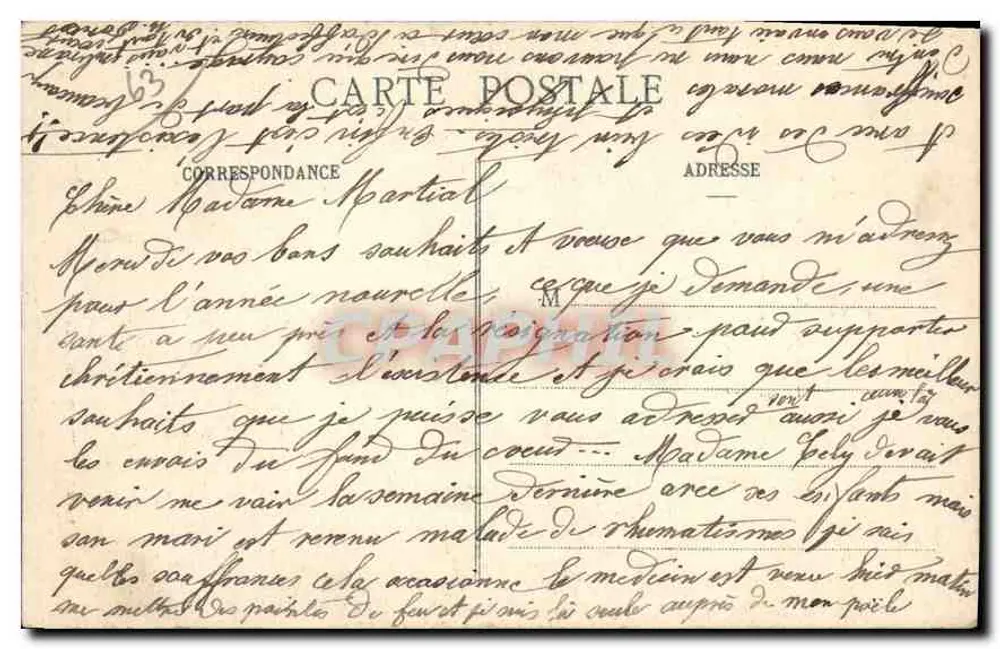 Estátua de Vercingétorix em Clermont-Ferrand — editor Bougé, n° 184 - Verso