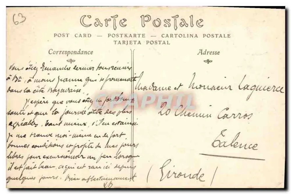 Clermont-Ferrand — Dziedziniec Uniwersytetu — statua jeździecka — ND Pibot - Rewers