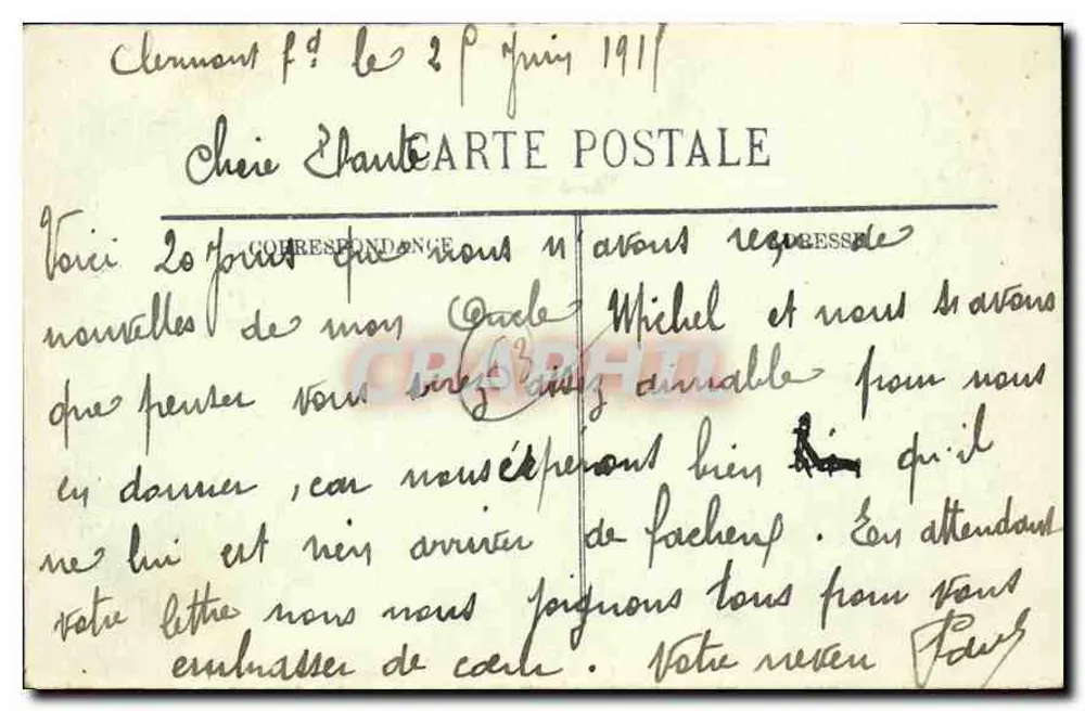 Clermont-Ferrand — Estátua de Desaix — LL, n° 147 - Verso