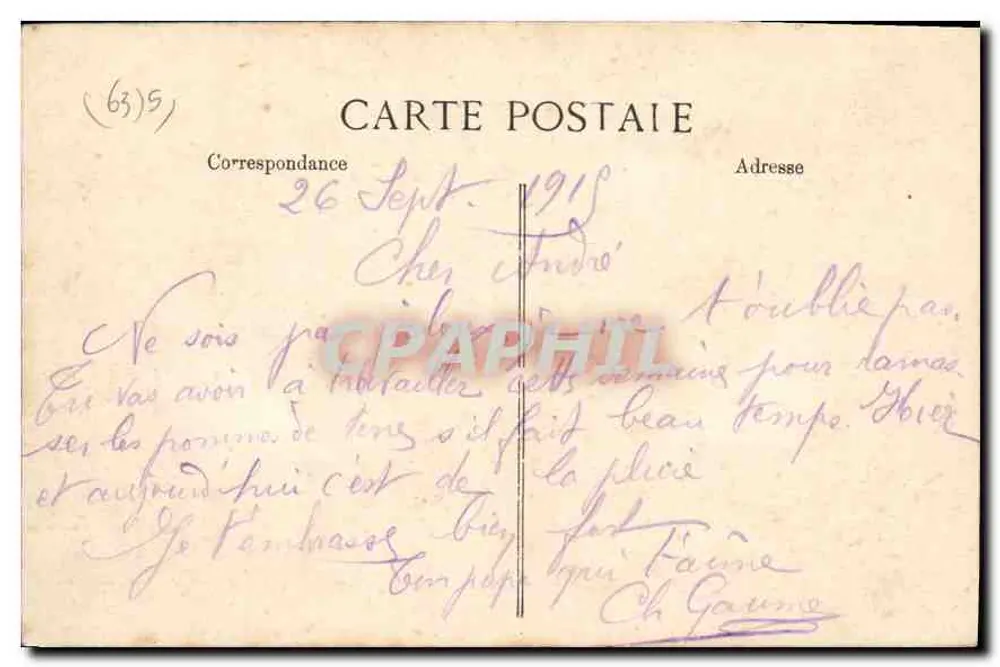 Clermont-Ferrand — Place de Jaude — L'Auvergne Pittoresque 164 - Rückseite