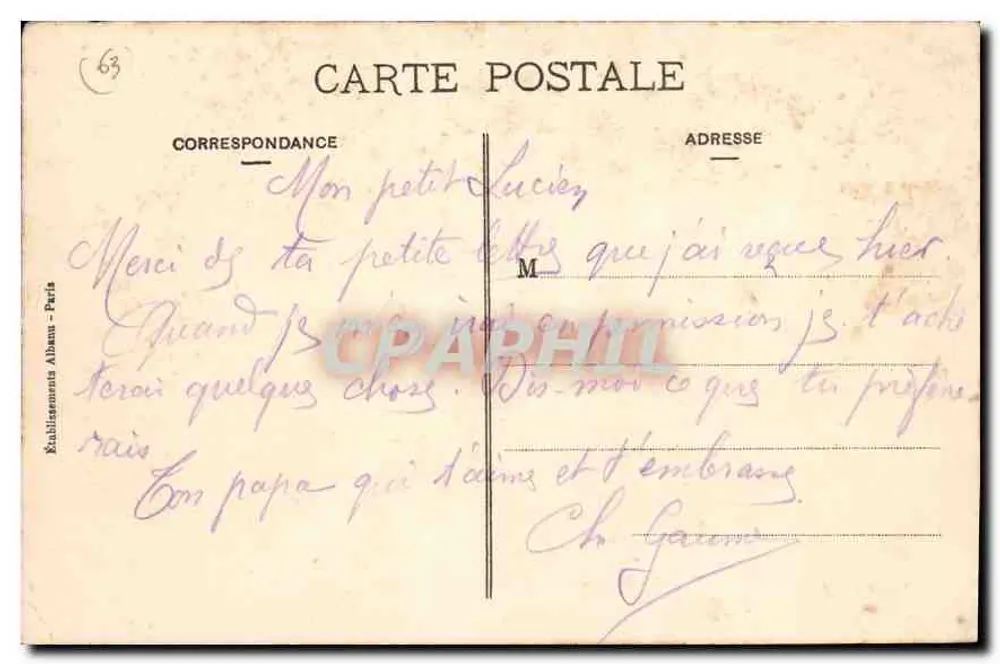 Clermont-Ferrand — Receba estas Flores — E.A. - Verso