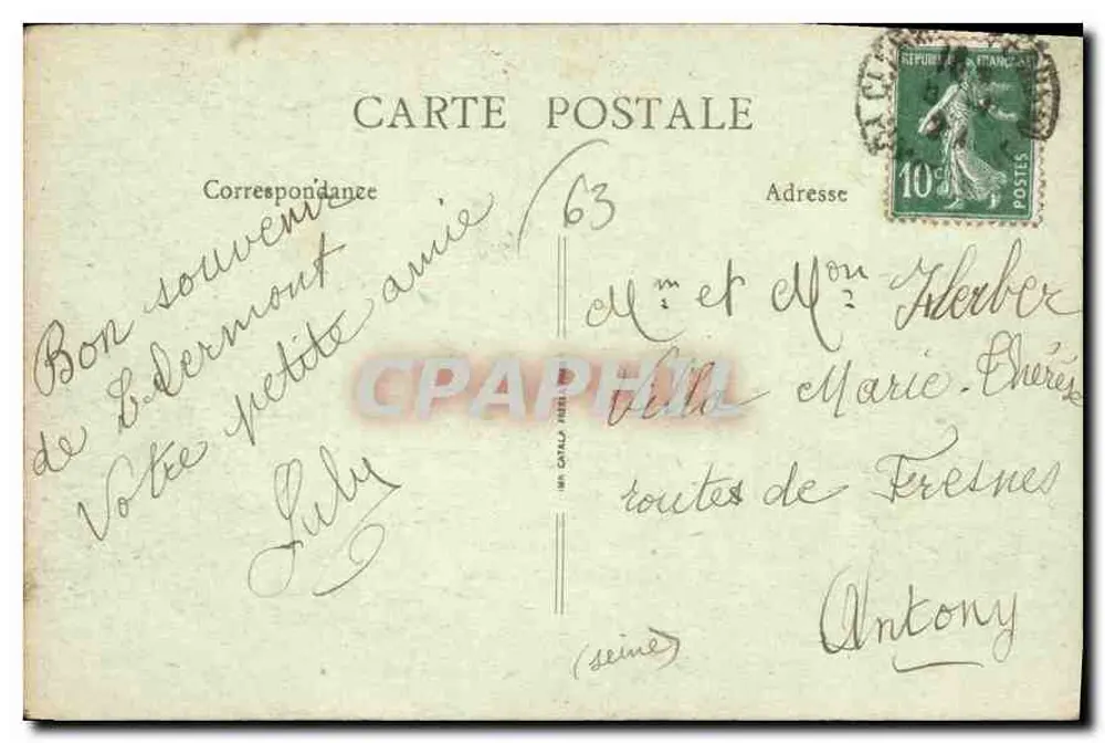 Clermont-Ferrand — Die Fontaine d'Amboise, links das Hauptquartier — L'Auvergne Illustrée n°16 - Rückseite