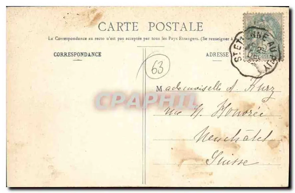 Clermont-Ferrand - Estátua de Vercingétorix — Gendes-Libbée, n° 1 - Verso