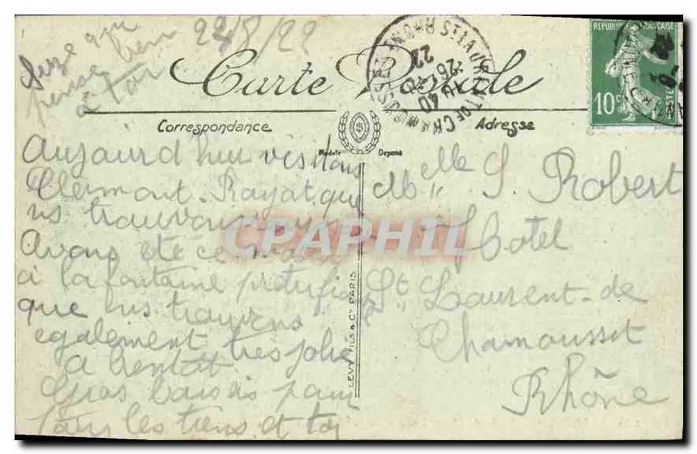 Clermont-Ferrand — Allgemeine Ansicht des Plateau de Gergovie — LL, Nr. 215 - Rückseite