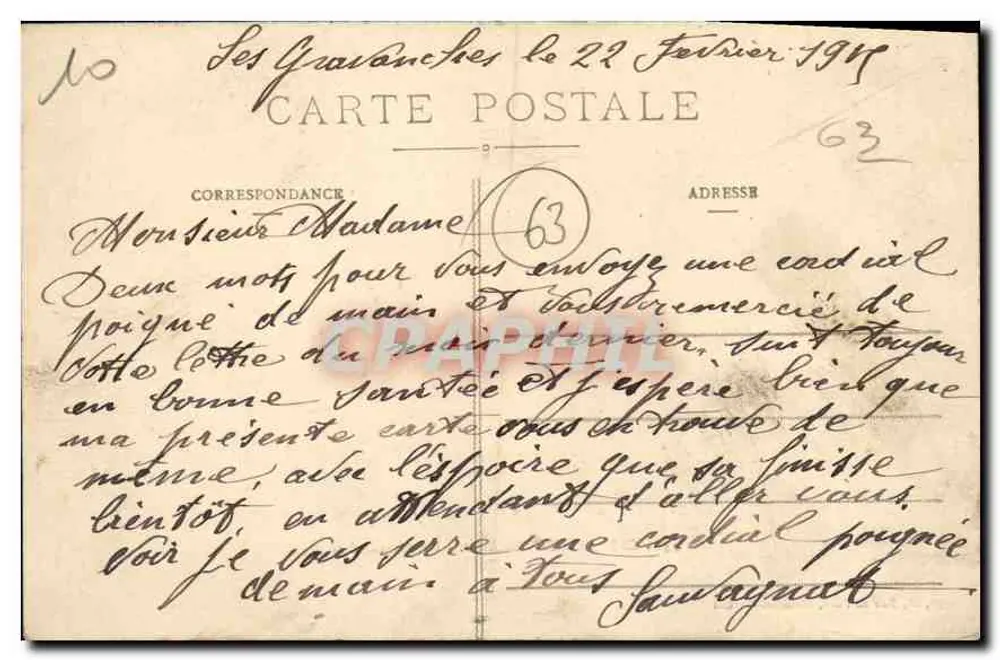 Clermont-Ferrand — Les Gravauches — Bougé, 21 Rue de l’Écu - Verso